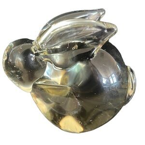 Bunny Vintage Clear Glass paperweight or Decor 3.5"x3"